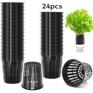 TEMU 24/48개 2인치 정원용 슬롯형 메쉬 컵 - 수경 재배용 재사용 가능한 고하중 넓은 테두리 원형 식물 배양 바구니 재배 용품 세트
