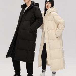 TEMU 남녀 공용 커플룩 겨울 보온 빅사이즈 롱 후드 패딩