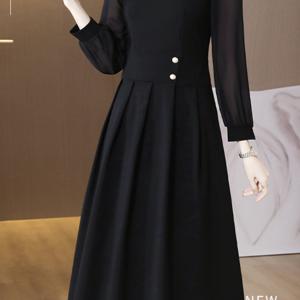 TEMU 드레스 2025 신상 고급 여신 스타일 고급스러운 분위기 블랙