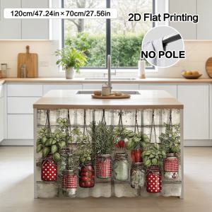 TEMU 2D 플랫 - 2D 플랫 - (2D 플랫) 1개 행잉 허브 메이슨 자 스틸라이트 커튼 & 캐비닛 장식 - 쉬운 청소 폴리에스터 소재, 간편한 설치를 위한 로드 포켓 디자인, 거실 세탁실 수납 랙