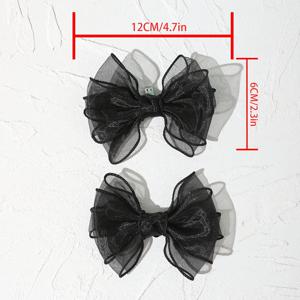 TEMU 2개 분리형 반투명 메쉬 리본 신발 및 부츠 버클 - 투명, 롤리타 스타일, 웨딩 액세서리, 부츠 참, 데일리웨어, 발렌타인데이 선물용, 스ニー커, 앵클화와 호환