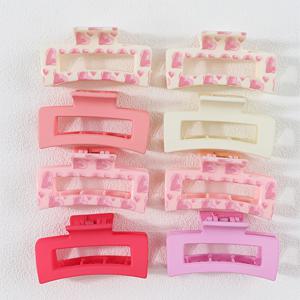 TEMU 8개입 인기 매트 여성용 다용도 출퇴근 오리발 클립, 우아한 공주풍 속이 빈 타원형 헤어핀, 발렌타인데이 선물 세트, 앞머리용 간편한 단색 플로럴 헤어 클립