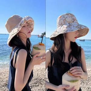 TEMU 1개 여성용 리버서블 플로럴 버킷햇 | 여름용 얼굴 가리는 썬햇 | 야외 해변 수영에 적합 | 여자친구를 위한 완벽한 선물 | 가볍고 신축성 있음, 손세탁 또는 전문 드라이클리닝, 2026 신상 스타일