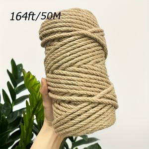 TEMU 대마 밧줄 1개, 공예품, 집 장식, 매달기 장식품 묶음용으로 적합—DIY 고양이 스크래ッ처기둥용 이상적인 선택, 소박하고 내구성 좋음