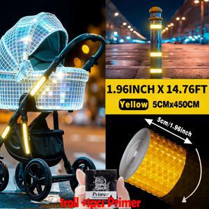 TEMU 단색 반사 안전 테이프 1.96*177.17인치 노란색/빨간색/흰색/파란색/초록색/형광 초록색 반사 접착 스티커 안전 표시 자동차 모양 자체 접착식 경고 스트립 반사 필름, 자동차, 트럭, 버스용 야간 사용