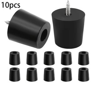 TEMU 10개 세트 라운드 고무발 나사 포함, 블랙 의자 범퍼 패드 - 도마, 테이블, 캐비닛, 소파용