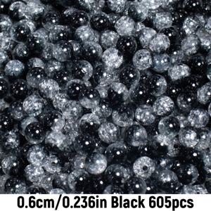 TEMU 605개/305개 6mm/8mm 아크릴 블랙 크랙클 비즈 DIY 주얼리 만들기용 팔찌 목걸이 재료
