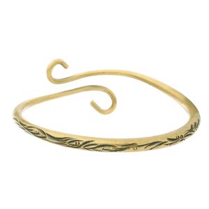 TEMU 1개 빈티지 스타일 오픈 커프 팔찌, 앤티크 구리 색상, 나선형 끝, 조절 가능한 반지
