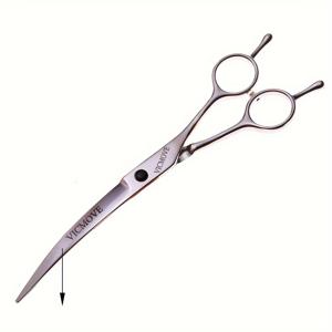 TEMU 7인치 애완동물 미용 가위, 곡선 절단용으로 설계되었으며, 강아지와 고양이를 위한 전문가용 살롱 스타일리스트에게 적합하며, 왼손잡이 및 오른손잡이 모두 사용 가능