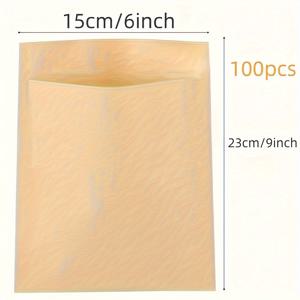 TEMU 50/100개 크라프트 종이 봉투 3X5 /4×6/6×9/10×13인치 방유 및 식품 등급 포장 팬케이크 고기 샌드위치 스낵 - 일회용, 필름 방유로 간편하게 잡기, 스낵 샌드위치 팝콘 소형 선물