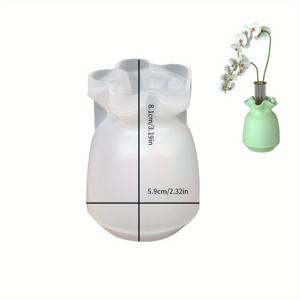 TEMU 화분용 미니 실리콘 몰드, 간편한 화분 몰드, 양초 홀더 몰드, 석고 몰드, 원형 양초 홀더 제작, 석고 레진 화분, 홈 데코 (4가지 스타일 선택 가능)