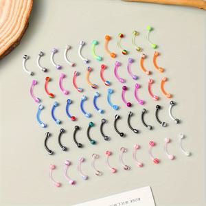 TEMU 눈썹 및 입술 주얼리용 크로스보더 유럽 및 미국 패션 아크릴 바디 피어싱 혼합 색상 로드