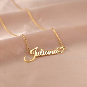 TEMU 맞춤형 이름 하트 목걸이 여성용 개인화 펜던트 스테인리스 스틸 중공 하트 서클 주얼리 액세서리 선물