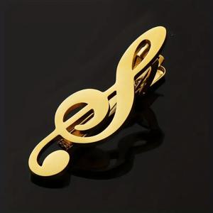 TEMU 남성을 위한 창의적인 음표 묶음 클립 1개, 고급 비즈니스 스타일 스테인리스 스틸의 세련된 피아노 악기 넥타이 걸이, 남편 또는 남자친구를 위한 선물