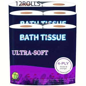TEMU 8롤/12롤, 초편안 패밀리팩 화장지, 슈퍼 클리닝 화장지. 다목적 롤 티슈, 4겹 초두꺼움과 더 유연함, 부드럽고 피부 친화적인 건강을 위한. 240매/롤, 13.8cm*10cm/매, 150g/5.3oz/롤