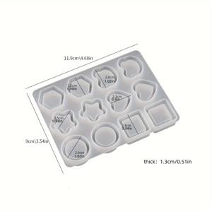 TEMU 1개 DIY 키체인 실리콘 몰드 키트 - 별, 하트 & 육각형 모양 레진 펜던트 및 퀵샌드 참용