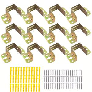 TEMU 12개입 3.5인치 두꺼운 탄소강 침대 지지대, 설치용 나사 및 확장 튜브 포함, 견고하고 내구성 있는 소재, 쉽고 빠른 설치