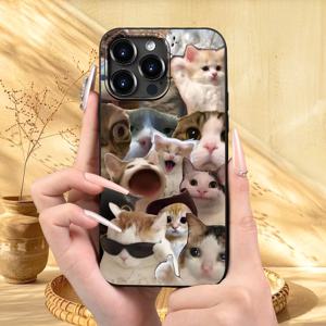 TEMU 창의적인 귀여운 새끼 고양이 페인팅 패턴 휴대폰 케이스, 두껍고 전체 몸 보호, 내충격 및 내낙하 대구멍 냉각 TPU 부드러운 보호 케이스, 남성 및 여성을 위한 생일 또는 휴일 선물 16Iphone 15 14 11 XS XR X 7 8 Mini Plus Pro Max SE
