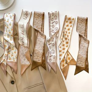 TEMU 사계절용 편안한 긴 머리끈 6개, 활용도 높고 스타일리시한 네크라인 액세서리 스카프, 가방 술 장식이나 리본으로 스타일링 가능