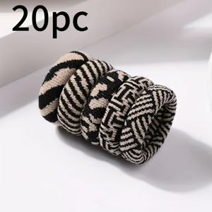 TEMU 15-20개입 고탄력 심리스 타월 링 두꺼운 고무 밴드 여성용 머리끈 간편한 헤어 로프 신상 트렌디 헤어 로프