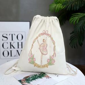 TEMU 1개 이지 백팩 맞춤형 대용량 만화 핑크 갈란드 발레 수납 가방 프린트 패턴 드로스트링 번들 포켓 천 가방 여행 가방 경량 데일리 여행 레저 등산 가방 선물