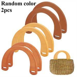 TEMU U자형 나무 손잡이, 3가지 색상으로 제공, 핸드백 프로젝트, 수제 지갑 공예 부품, 코바늘 뜨개질 또는 스트로우 비치 백, 가방 제작용 장식 도구, 지갑 제작, DIY 지갑 제작에 적합