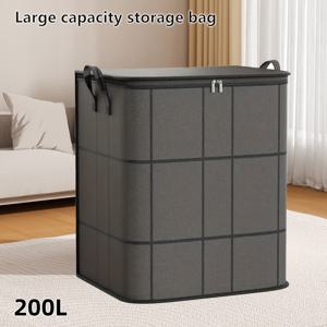 TEMU 층별 수납 가방, 대형 계절용 이불 보관 파우치가 있는 새로운 접이식 옷 정리함, 더블 지퍼 부직포 스토리지 백, 이동용 가방, 전기 불필요한 옷장 친화적 속옷 및 더러운 빨래 바구니