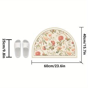 TEMU 꽃무늬 프린트가 있는 미끄럼 방지 고무 욕실 매트입니다. 부드럽고 흡수성이 뛰어나고 빠르게 건조되는 디자인으로 샤워, 욕조 및 야외 현관에 적합하며 가정 및 욕실 장식에 완벽하며 봄과 어버이날에 특히 적합합니다.