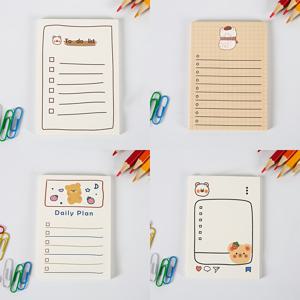 TEMU 4개 귀여운 만화 곰 일일 플래너 스티키 노트 - 다양한 디자인의 할 일 목록, 건강 추적 및 영감 메시지, 사무실 및 가정용 미니 메모 패드