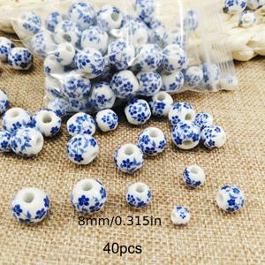 TEMU 공예용 세라믹 원형 비즈 40개입, 세라믹 비즈 재료