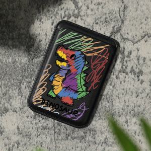 TEMU 럭셔리 패셔너블한 수채화 패턴 인공 PU 가죽 자석 카드 홀더 아이폰 16 15 14 프로 맥스 PU 가죽 지갑 부착물, 1-2장의 카드 보관, 내장 보안 포켓 장착