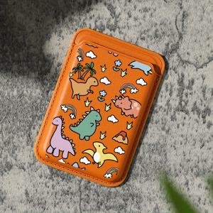 TEMU 2025년 신상 럭셔리 패셔너블 카툰 애니메이션 패턴 인조 PU 가죽 자석 카드 홀더 아이폰 16 15 14 프로 맥스 PU 가죽 지갑 부착물, 1-2장의 카드 보관, 내장 보안 포켓 KA1 장착