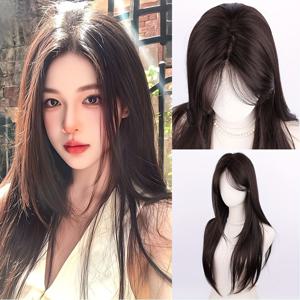 TEMU 30인치/78cm 핸드 크로셰 여성용 스페셜 롱 인조 가발, 데일리 파티용