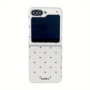 TEMU 삼성용 두색 미러 점 고급 접이식 폰 케이스, 전체 커버 앤티 드롭 보호 커버, 삼성 갤럭시 Z 플립3, 갤럭시 Z 플립4, 갤럭시 Z 플립5, 갤럭시 Z용 창의적이고 니치 디자인