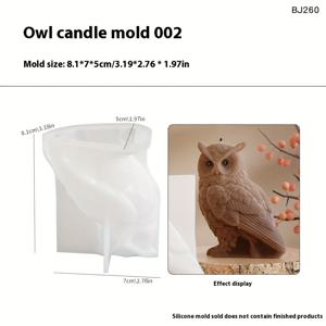 TEMU 레진 캐스팅 몰드 동물 실리콘 몰드, DIY 에폭시 레진 미러 올빼미 장식 몰드, 3D 캔들 석고 장식 실리콘 몰드