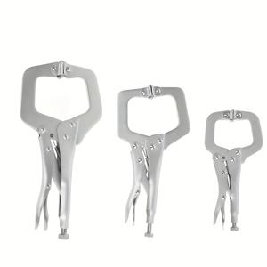 TEMU C클램프 3종 세트: 6/9/11인치 다기능 C클램프, 고하중 산업용 등급 잠금 플라이어, 표준 팁 및 스위블 패드가 있는 조절식 수동 파이프렌치 용접 클램프, 자동차 수리, 가구, 주택 보수에 적합