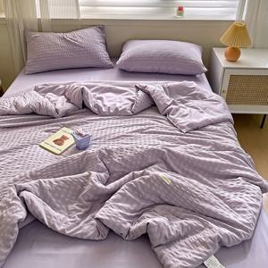 TEMU 1pc 여름 얇은 이불 버블 메쉬 플리츠 시원한 이불 부드럽고 편안함 침실 및 객실 침구 여름 이불*1No 베개 커버*1없음 여름 이불