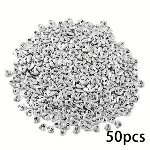 TEMU A-Z 영어 알파벳이 특징인 빈티지 하트 모양 펜던트 50개 세트. 당신만의 스타일의 팔찌, 목걸이, 귀걸이를 만들기에 완벽합니다.