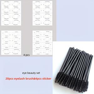 TEMU 아이섀도우/아이라이너 메이크업 스텐실 & 20개 스파이럴 아이브로우 브러쉬, 속눈썹 브러쉬, 메이크업 도구 세트