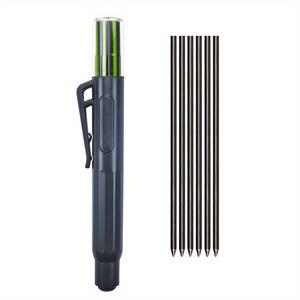 TEMU 12CM 긴 코어 회전식 외 코어, 2.8mm 컬러 교체형 필링 포함 목공 연필용, 깊은 구멍 마킹 및 연필깎이 특수 도구