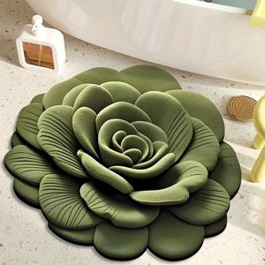 TEMU 1개, 3D 시각 효과 꽃 모양 바닥 매트, 미끄럼 방지 욕실 바닥 매트, 부드러운 규조토 흡수성 바닥 매트, 세탁 가능한 매트, 화장실, 목욕탕, 침실, 욕조 발판, 샤워 매트에 적합