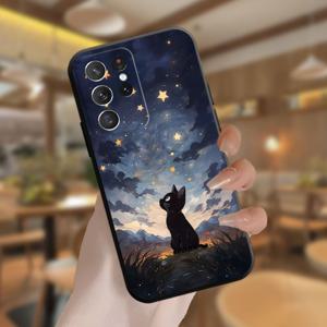 TEMU 갤럭시 S25 S24 S23 S21 FE S22 플러스 울트라 블랙 소프트 쉘 패셔너블 귀여운 커플 여성 남성용 동물 꽃 생일 선물 폰 케이스 - EQ0873