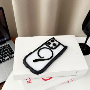 TEMU 휴대폰 케이스 - 간편한 고양이 귀 (찐빵 모양 고양이 귀) Apple 16E 16Promax 휴대폰 케이스 15/14/13/12/11에 적합한 자석 흡착, 창의적인 고양이 귀 (찐빵 모양 고양이 귀) 모양, 낙하 방지 자석 흡착, 간편한 충격 방지 M