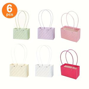 TEMU 6개 마카롱 그리드 파트 박스 팩, 고품질 입체 엠보싱, 홀로우 인조 가죽 튜브, 섬세한 감촉, 내부 강화, 쇼핑, 파티, 선물 포장 등에 적합, 달콤하고 시원한 패션 스타일을 삶에 불어넣습니다