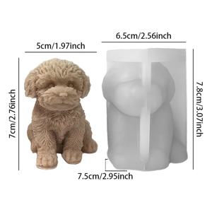 TEMU 테디 강아지 캔들 실리콘 몰드 - 귀여운 강아지와 표현력이 풍부한 눈, 고온 저항 (최대 356°F), 유연하고 내구성이 뛰어난 실리콘 몰드 (캔들, 비누, 석고 공예용) - 생일, 크리스마스, 결혼식, 애완동물 애호가 선물로 완벽 - 쉬운 분리 및 재사용