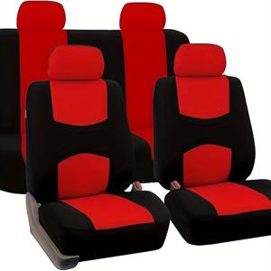 TEMU 9피스 스타일리시 카시트 커버 세트 - 앞좌석 2개 + 뒷좌석 등받이 커버 1개 + 뒷좌석 쿠션 커버 1개 + 헤드레스트 커버 5개