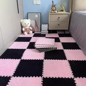 TEMU 20개 세트, 두꺼운 인터로킹 매트 타일 - 세탁 가능, 미끄럼 방지 EVA 및 폴리에스터 섬유 바닥매트 (거실, 침실, 공부 공간, 놀이 공간용) - 실내 사용에 완벽한 선택