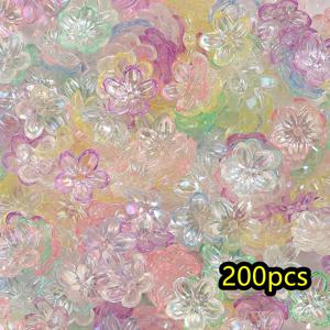 TEMU 200개 아름다운 12mm 플라워 비즈 반짝이는 컬러 아세틸산 루스 비즈, 주얼리 제작 귀걸이 목걸이 팔찌 패션 추가