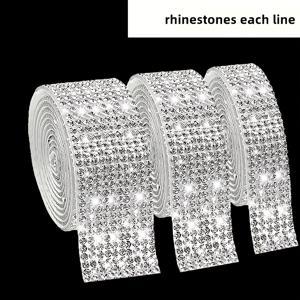 TEMU 3롤 자체 접착 인조 리본 스트립, 공예용 아이스 표면 반짝이 스티커, 휴대폰 및 자동차 장식, 주얼리 제작 재료. 자유롭게 절단 및 조합 가능하여 개인 맞춤 장식 요구를 충족시킵니다. 각 스트립은 19