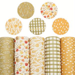 TEMU 꽃무늬 인조가죽 시트 5개 세트, 7.87x12.99인치, DIY 귀걸이, 리본 및 장식용